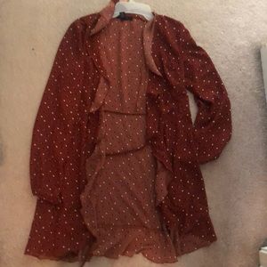 Maroon dotted cardigan/kimonos